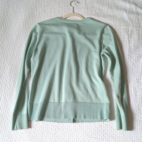 Tiffany Blue Crystal Buttoned Cardigan - Picture 2 of 5